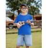 Boys Oversized T Shirts Kids Casual Crewneck Drop Shoulder Summer Basic Tees Tops 5-14 Years(Royal Blue)
