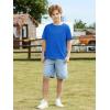 Boys Oversized T Shirts Kids Casual Crewneck Drop Shoulder Summer Basic Tees Tops 5-14 Years(Royal Blue)