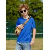 Boys Oversized T Shirts Kids Casual Crewneck Drop Shoulder Summer Basic Tees Tops 5-14 Years(Royal Blue)