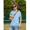 Boys Oversized T Shirts Kids Casual Crewneck Drop Shoulder Summer Basic Tees Tops 5-14 Years(Sky Blue)
