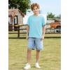 Boys Oversized T Shirts Kids Casual Crewneck Drop Shoulder Summer Basic Tees Tops 5-14 Years(Sky Blue)