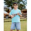 Boys Oversized T Shirts Kids Casual Crewneck Drop Shoulder Summer Basic Tees Tops 5-14 Years(Sky Blue)