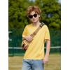 Boys Oversized T Shirts Kids Casual Crewneck Drop Shoulder Summer Basic Tees Tops 5-14 Years(Yellow)
