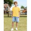 Boys Oversized T Shirts Kids Casual Crewneck Drop Shoulder Summer Basic Tees Tops 5-14 Years(Yellow)