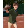 Haloumoning Boys Short Sleeve Polo Shirts Kids Athletic Performance Golf Polo School Uniform Collared Shirt 5-14Y(Army Green)