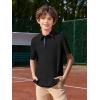 Haloumoning Boys Short Sleeve Polo Shirts Kids Athletic Performance Golf Polo School Uniform Collared Shirt 5-14Y(Black)
