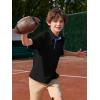 Haloumoning Boys Short Sleeve Polo Shirts Kids Athletic Performance Golf Polo School Uniform Collared Shirt 5-14Y(Black)