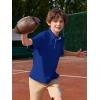 Haloumoning Boys Short Sleeve Polo Shirts Kids Athletic Performance Golf Polo School Uniform Collared Shirt 5-14Y(Blue)