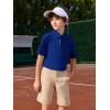 Haloumoning Boys Short Sleeve Polo Shirts Kids Athletic Performance Golf Polo School Uniform Collared Shirt 5-14Y(Blue)