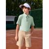 Haloumoning Boys Short Sleeve Polo Shirts Kids Athletic Performance Golf Polo School Uniform Collared Shirt 5-14Y(Light Green)