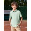 Haloumoning Boys Short Sleeve Polo Shirts Kids Athletic Performance Golf Polo School Uniform Collared Shirt 5-14Y(Light Green)