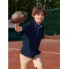 Haloumoning Boys Short Sleeve Polo Shirts Kids Athletic Performance Golf Polo School Uniform Collared Shirt 5-14Y(Navy Blue)