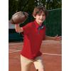 Haloumoning Boys Short Sleeve Polo Shirts Kids Athletic Performance Golf Polo School Uniform Collared Shirt 5-14Y(Red)