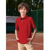 Haloumoning Boys Short Sleeve Polo Shirts Kids Athletic Performance Golf Polo School Uniform Collared Shirt 5-14Y(Red)