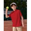 Haloumoning Boys Short Sleeve Polo Shirts Kids Athletic Performance Golf Polo School Uniform Collared Shirt 5-14Y(Red)