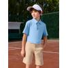 Haloumoning Boys Short Sleeve Polo Shirts Kids Athletic Performance Golf Polo School Uniform Collared Shirt 5-14Y(Sky Blue)
