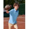 Haloumoning Boys Short Sleeve Polo Shirts Kids Athletic Performance Golf Polo School Uniform Collared Shirt 5-14Y(Sky Blue)