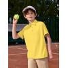 Haloumoning Boys Short Sleeve Polo Shirts Kids Athletic Performance Golf Polo School Uniform Collared Shirt 5-14Y(Yellow)