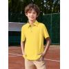 Haloumoning Boys Short Sleeve Polo Shirts Kids Athletic Performance Golf Polo School Uniform Collared Shirt 5-14Y(Yellow)