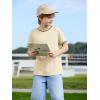 Haloumoning Boys Short Sleeve T-Shirts Kids Casual Summer Crewneck Shirts Fashion Tops Tees 5-14 Years(Beige)
