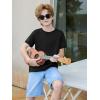 Haloumoning Boys Short Sleeve T-Shirts Kids Casual Summer Crewneck Shirts Fashion Tops Tees 5-14 Years(Black)