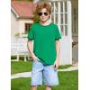 Haloumoning Boys Short Sleeve T-Shirts Kids Casual Summer Crewneck Shirts Fashion Tops Tees 5-14 Years(Green)