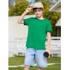 Haloumoning Boys Short Sleeve T-Shirts Kids Casual Summer Crewneck Shirts Fashion Tops Tees 5-14 Years(Green)