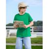 Haloumoning Boys Short Sleeve T-Shirts Kids Casual Summer Crewneck Shirts Fashion Tops Tees 5-14 Years(Green)