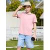Haloumoning Boys Short Sleeve T-Shirts Kids Casual Summer Crewneck Shirts Fashion Tops Tees 5-14 Years(Light Pink)