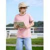 Haloumoning Boys Short Sleeve T-Shirts Kids Casual Summer Crewneck Shirts Fashion Tops Tees 5-14 Years(Light Pink)