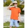 Haloumoning Boys Short Sleeve T-Shirts Kids Casual Summer Crewneck Shirts Fashion Tops Tees 5-14 Years(Orange)
