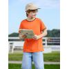 Haloumoning Boys Short Sleeve T-Shirts Kids Casual Summer Crewneck Shirts Fashion Tops Tees 5-14 Years(Orange)