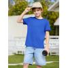 Haloumoning Boys Short Sleeve T-Shirts Kids Casual Summer Crewneck Shirts Fashion Tops Tees 5-14 Years(Royal Blue)