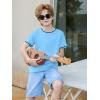 Haloumoning Boys Short Sleeve T-Shirts Kids Casual Summer Crewneck Shirts Fashion Tops Tees 5-14 Years(Sky Blue)