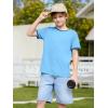 Haloumoning Boys Short Sleeve T-Shirts Kids Casual Summer Crewneck Shirts Fashion Tops Tees 5-14 Years(Sky Blue)