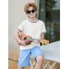 Haloumoning Boys Short Sleeve T-Shirts Kids Casual Summer Crewneck Shirts Fashion Tops Tees 5-14 Years(White)