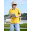 Haloumoning Boys Short Sleeve T-Shirts Kids Casual Summer Crewneck Shirts Fashion Tops Tees 5-14 Years(Yellow)