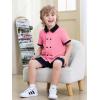 Haloumoning Toddler Baby Boys Short Sleeve Button Down Shirts Kids Color Block Double Breasted Dress Shirt 9M-8Y(Pink)