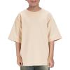 Boys Oversized T Shirts Kids Casual Crewneck Drop Shoulder Summer Basic Tees Tops 5-14 Years(Beige)