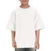 Boys Oversized T Shirts Kids Casual Crewneck Drop Shoulder Summer Basic Tees Tops 5-14 Years(White)