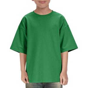 Boys Oversized T Shirts Kids Casual Crewneck Drop Shoulder Summer Basic Tees Tops 5-14 Years(Green)