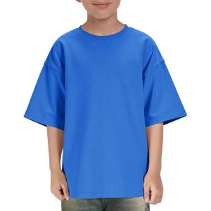 Boys Oversized T Shirts Kids Casual Crewneck Drop Shoulder Summer Basic Tees Tops 5-14 Years(Royal Blue)