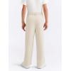 Haloumoning Boys Dress Pants Kids High Waisted Wide Leg Uniform Pants Casual Trousers with Pockets 5-14 Years(Beige)