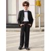 Haloumoning Boys Dress Pants Kids High Waisted Wide Leg Uniform Pants Casual Trousers with Pockets 5-14 Years(Black)
