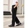 Haloumoning Boys Dress Pants Kids High Waisted Wide Leg Uniform Pants Casual Trousers with Pockets 5-14 Years(Black)