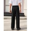 Haloumoning Boys Dress Pants Kids High Waisted Wide Leg Uniform Pants Casual Trousers with Pockets 5-14 Years(Black)