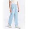 Haloumoning Boys Dress Pants Kids High Waisted Wide Leg Uniform Pants Casual Trousers with Pockets 5-14 Years(Blue)
