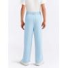 Haloumoning Boys Dress Pants Kids High Waisted Wide Leg Uniform Pants Casual Trousers with Pockets 5-14 Years(Blue)
