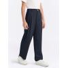 Haloumoning Boys Dress Pants Kids High Waisted Wide Leg Uniform Pants Casual Trousers with Pockets 5-14 Years(Dark Blue)