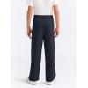 Haloumoning Boys Dress Pants Kids High Waisted Wide Leg Uniform Pants Casual Trousers with Pockets 5-14 Years(Dark Blue)